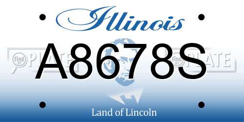 A8678S Illinois License Plate