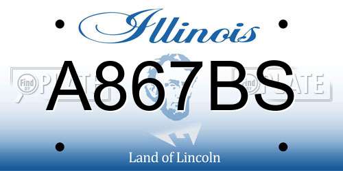 A867BS Illinois License Plate