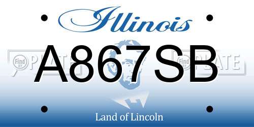 A867SB Illinois License Plate