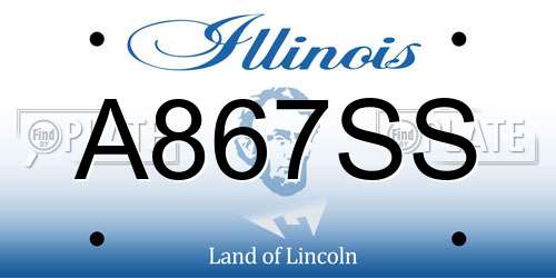 A867SS Illinois License Plate