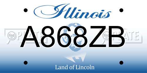 A868ZB Illinois License Plate