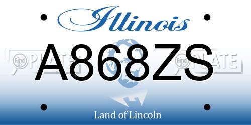 A868ZS Illinois License Plate