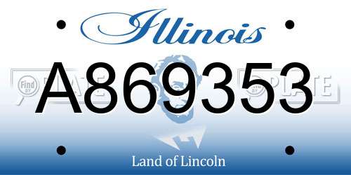 A869353 Illinois License Plate