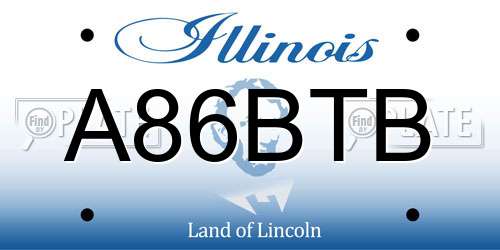 A86BTB Illinois License Plate