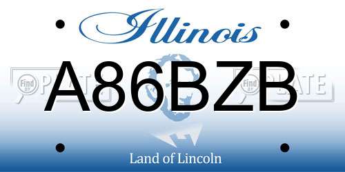 A86BZB Illinois License Plate