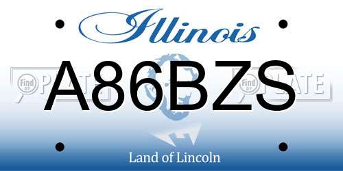 A86BZS Illinois License Plate