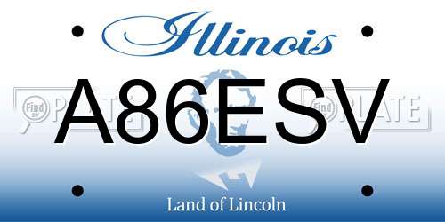 A86ESV Illinois License Plate