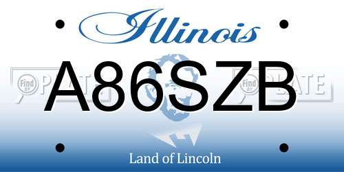 A86SZB Illinois License Plate