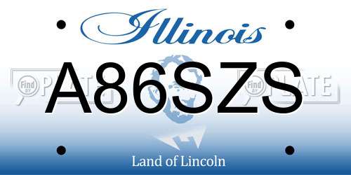 A86SZS Illinois License Plate