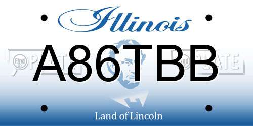 A86TBB Illinois License Plate