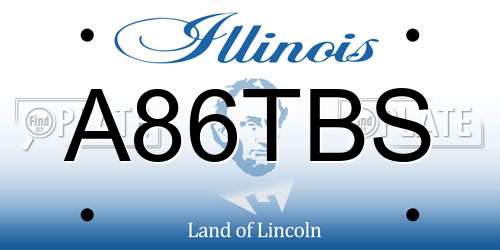 A86TBS Illinois License Plate