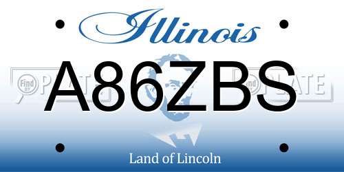 A86ZBS Illinois License Plate