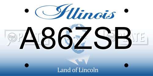 A86ZSB Illinois License Plate