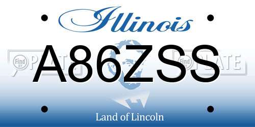 A86ZSS Illinois License Plate