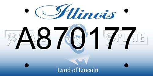 A870177 Illinois License Plate