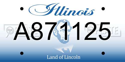 A871125 Illinois License Plate