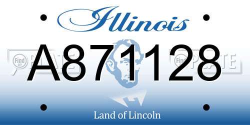 A871128 Illinois License Plate