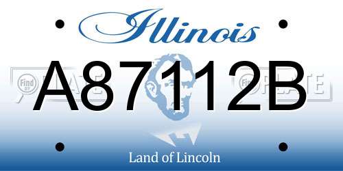 A87112B Illinois License Plate