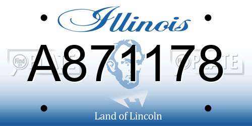 A871178 Illinois License Plate