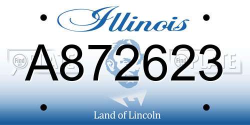 A872623 Illinois License Plate