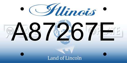 A87267E Illinois License Plate
