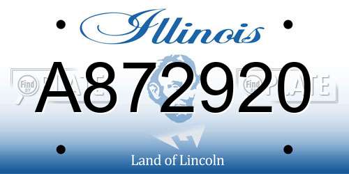 A872920 Illinois License Plate