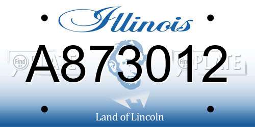 A873012 Illinois License Plate