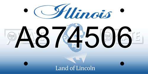 A874506 Illinois License Plate