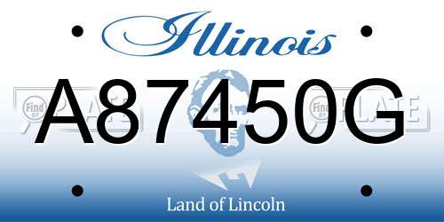 A87450G Illinois License Plate