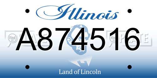 A874516 Illinois License Plate
