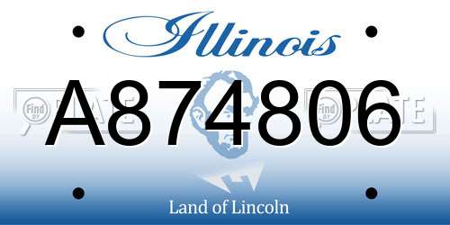 A874806 Illinois License Plate