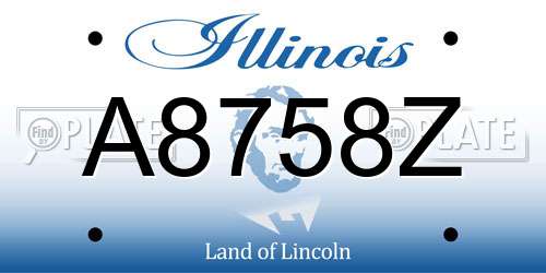 A8758Z Illinois License Plate