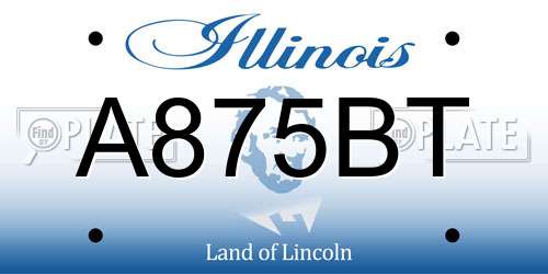 A875BT Illinois License Plate