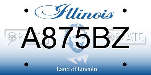 A875BZ Illinois License Plate