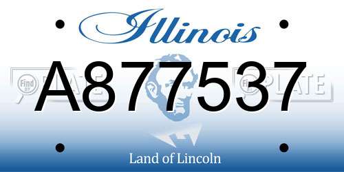 A877537 Illinois License Plate
