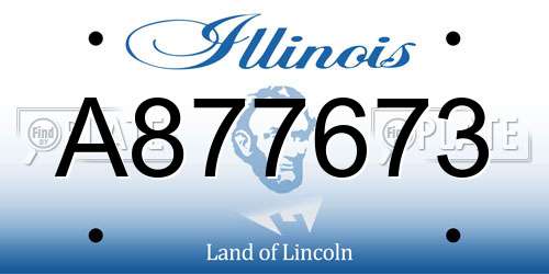 A877673 Illinois License Plate