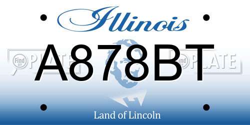 A878BT Illinois License Plate