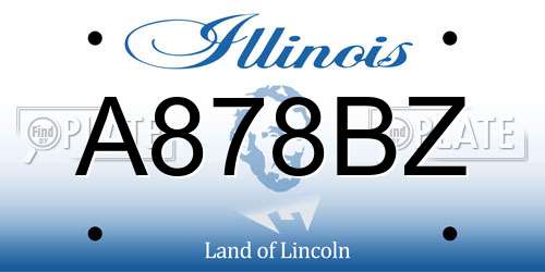 A878BZ Illinois License Plate