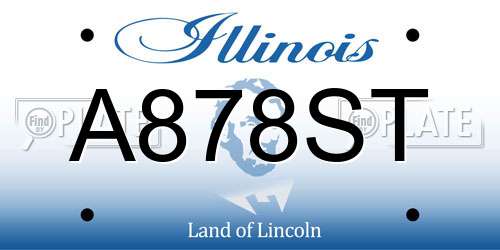 A878ST Illinois License Plate