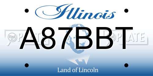 A87BBT Illinois License Plate