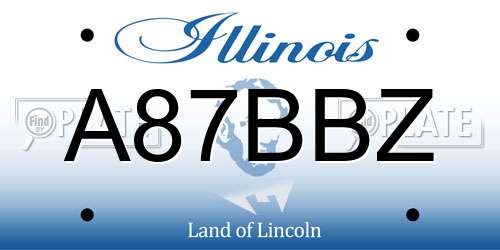 A87BBZ Illinois License Plate