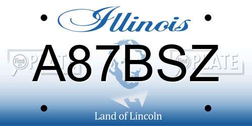 A87BSZ Illinois License Plate