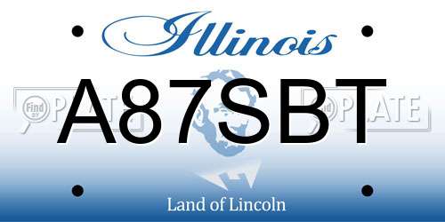 A87SBT Illinois License Plate
