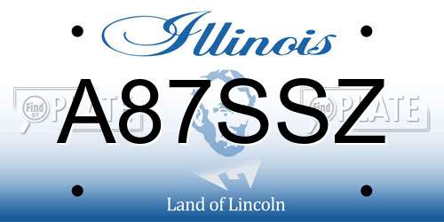 A87SSZ Illinois License Plate