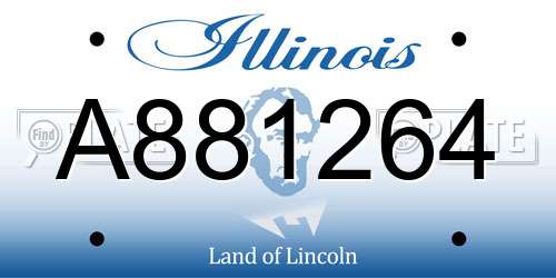 A881264 Illinois License Plate