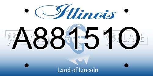 A88151O Illinois License Plate