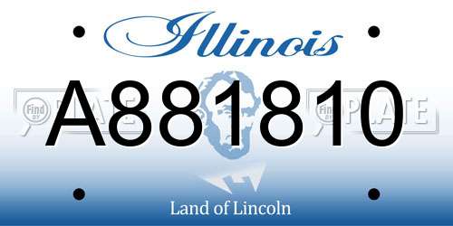 A881810 Illinois License Plate