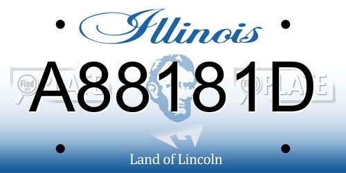 A88181D Illinois License Plate