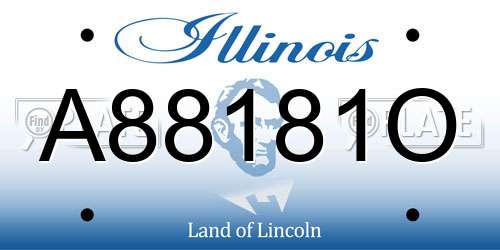 A88181O Illinois License Plate