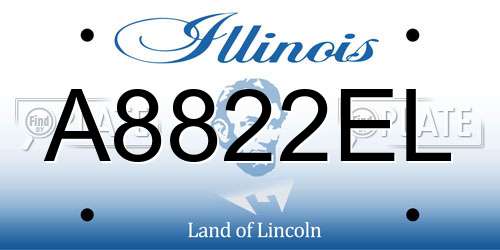 A8822EL Illinois License Plate